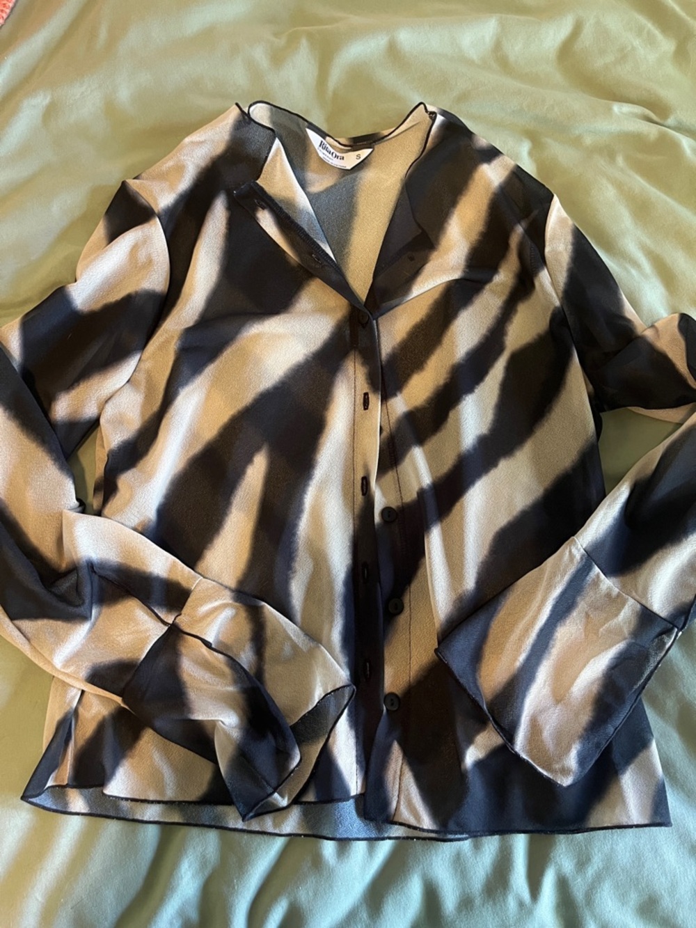 Sheer Woman’s Button Down Top